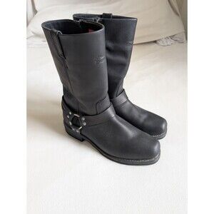 Harley Davidson Men's Hustin Black Motorcycle Harness Boots Size 12M #95353